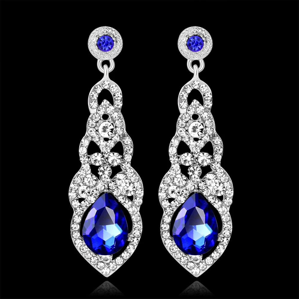 Classic Crystal Wedding Drop Earring for Women Elegant Hanging Long Dangle Earrings Nightclub Party Dress Accessories