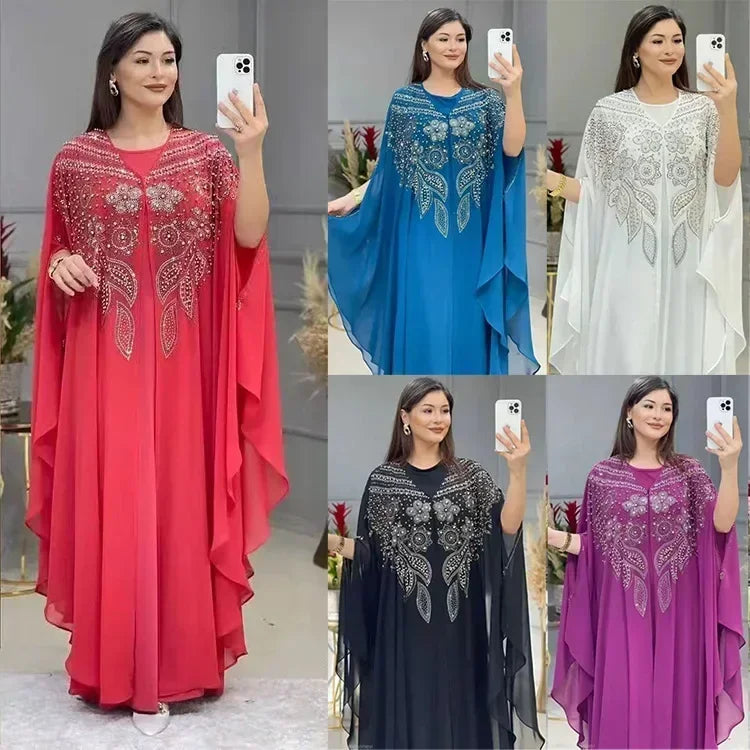 Abayas For Women Dubai Luxury 2025 Chiffon Boubou Muslim Fashion Dress Caftan Marocain Wedding Party Occasions Djellaba Femme