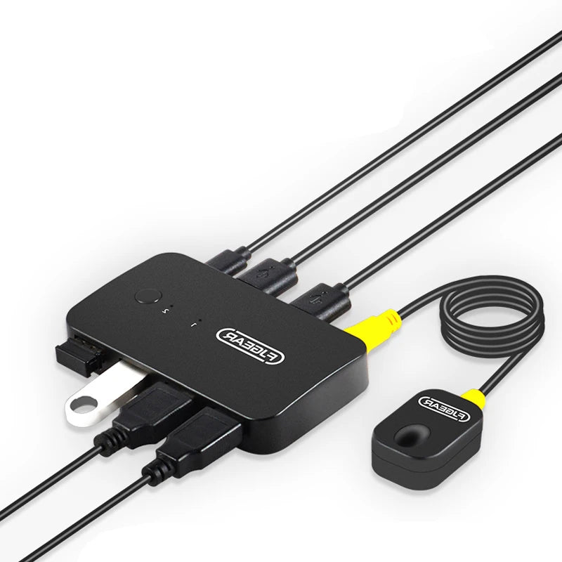 USB KVM Switch 2 In 4 Out USB 2.0 Switcher For Windows10 PC Keyboard Mouse Printer Laptop 4 In 4 Out KVM USB Switch Hub Adapter