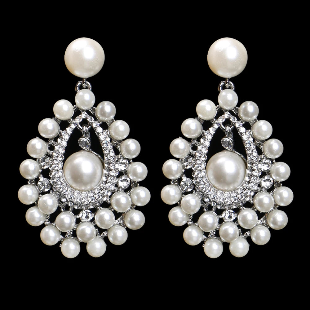 Classic Crystal Wedding Drop Earring for Women Elegant Hanging Long Dangle Earrings Nightclub Party Dress Accessories