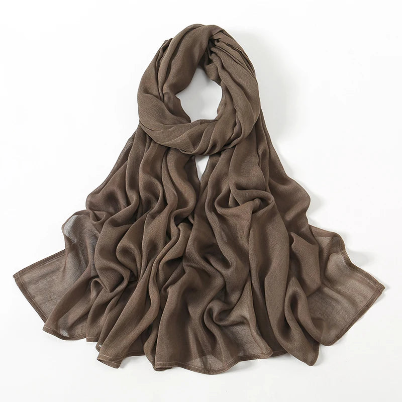 Fashion Modal Hijab Rayon Cotton Shawls Muslim Hijabs For Women Plain Scarf Big Size Headscarf Islamic Turban Headband 190*85cm