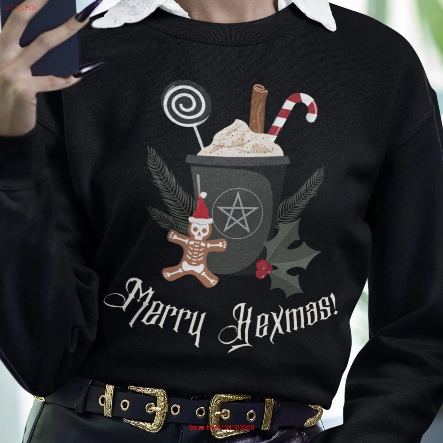 Spooky Christmas T Shirt Witch SweaT Funny Goth Merry Creepmas Gothmas Clothing Witchy Sweater Hex long or short sleeves