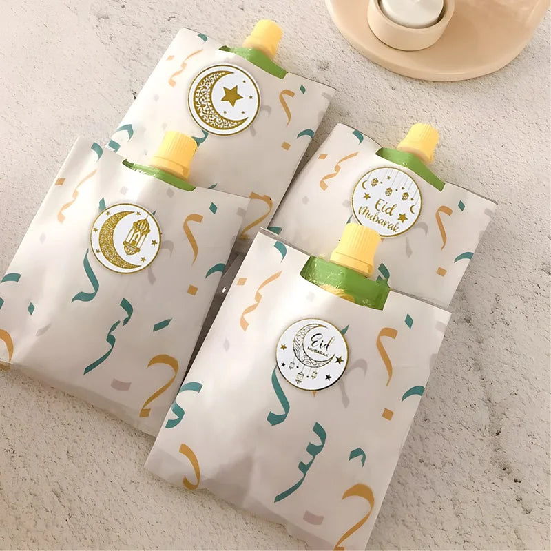 EID Mubarak Roll Stickers Ramadan Kareem Gifts Packaging Seal Stickers Islam Muslim Festival Party Decor EID Gift Labels