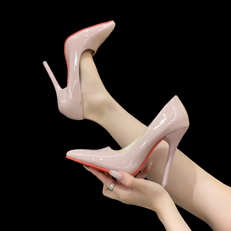 Women Pumps 2025 New Soft Leather High Heels Shoes for Women Fashion Pointed Toe Slip on Candy Colors Wedding High Heels Women