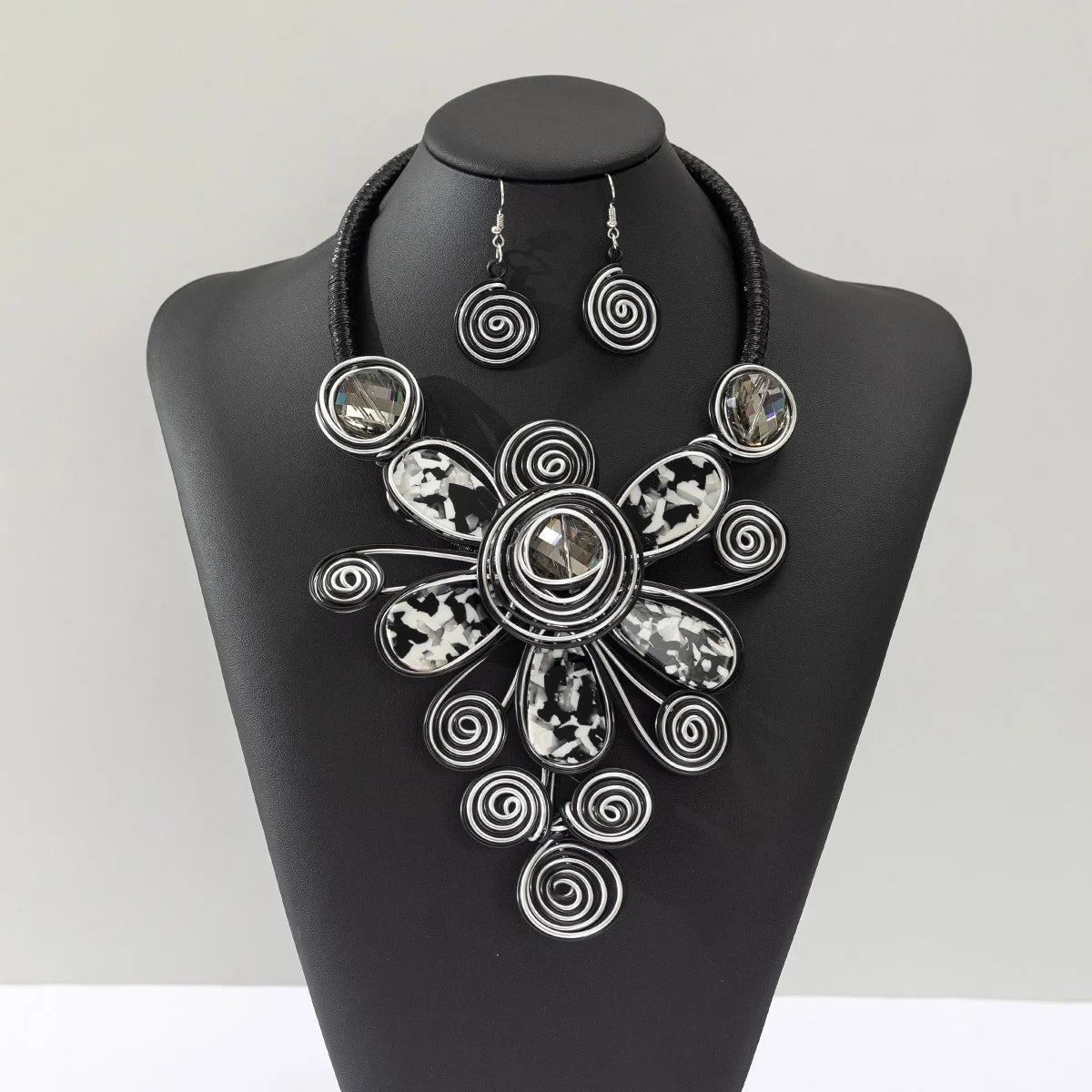 African Fashion Necklaces Earrings Jewelry Set For Women Wedding Party Dress