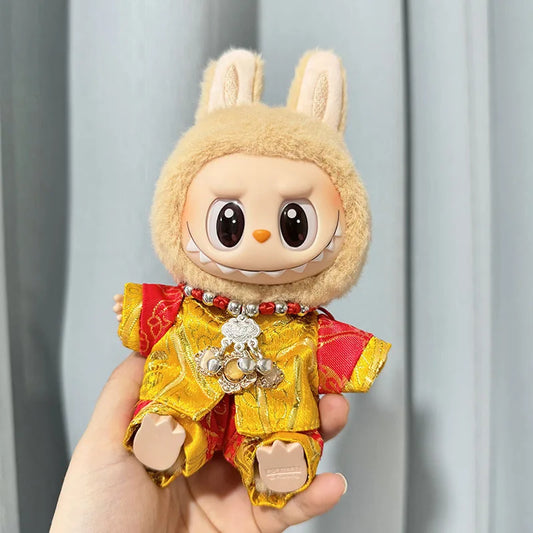 17cm Mini Plush Doll'S Clothes Christmas Clothes Sweater for Winter Korea Kpop Exo Labubu I II Sitting Party New Year Gifts