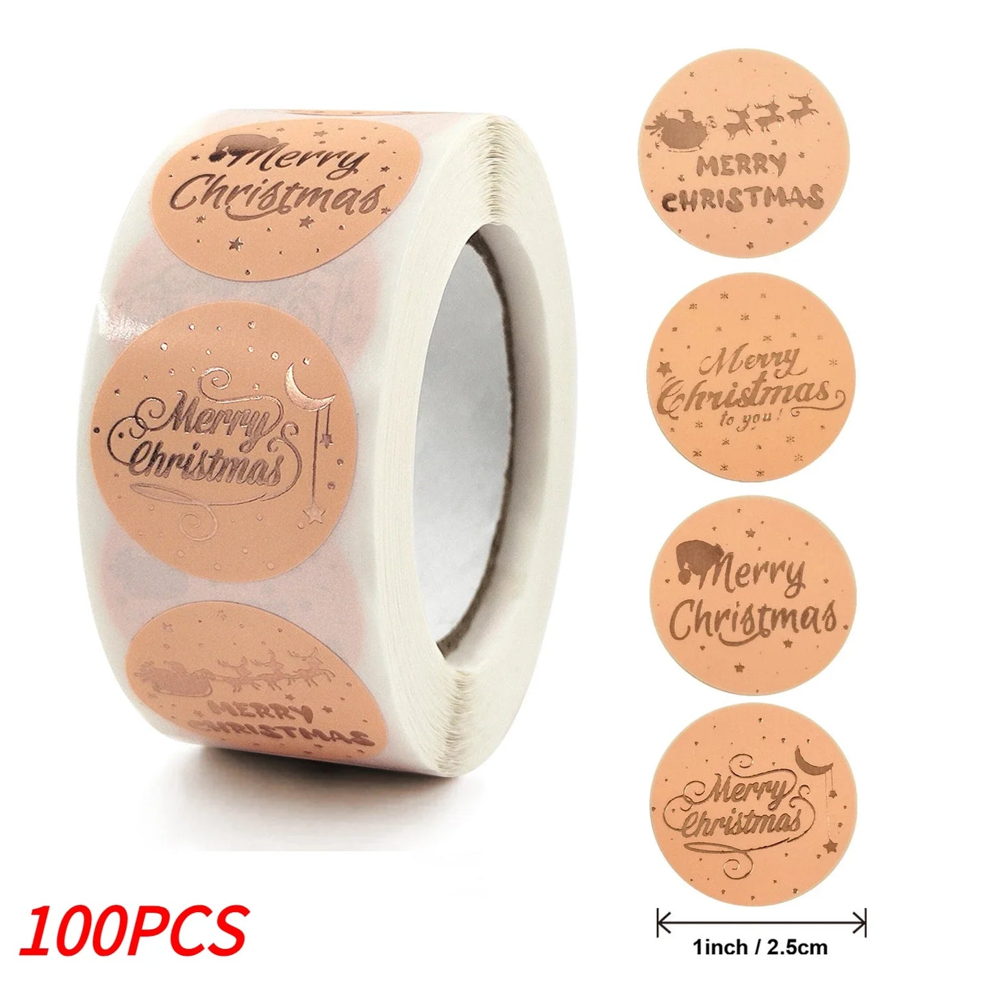 Merry Christmas Stickers Self-adhesive Christmas Tree Santa Claus Seal Labels Holiday Stickers For Gift Sealing Christmas Decor