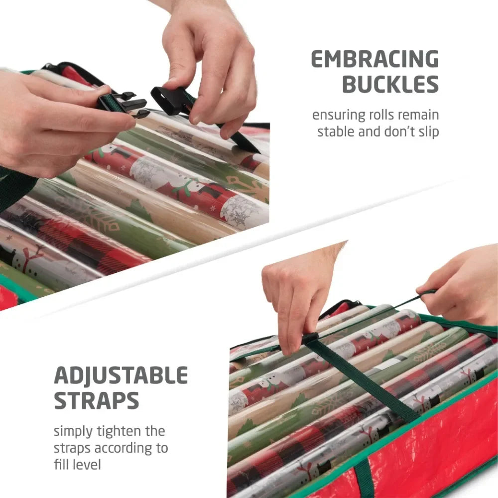 Christmas Wrapping Paper Storage Bag Large Capacity Waterproof Gift Wrap Paper Organizer Multi-purpose Home Underbed Storage Box