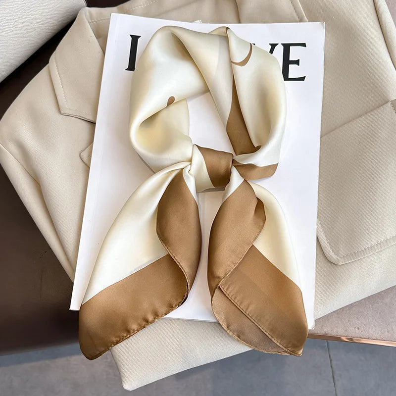 2025 New Fashion 70X70cmPrinted Women's Scarf Pashmina Silk Scarf Square Shawl Decorative Headband Neck Luxury Design Bandana