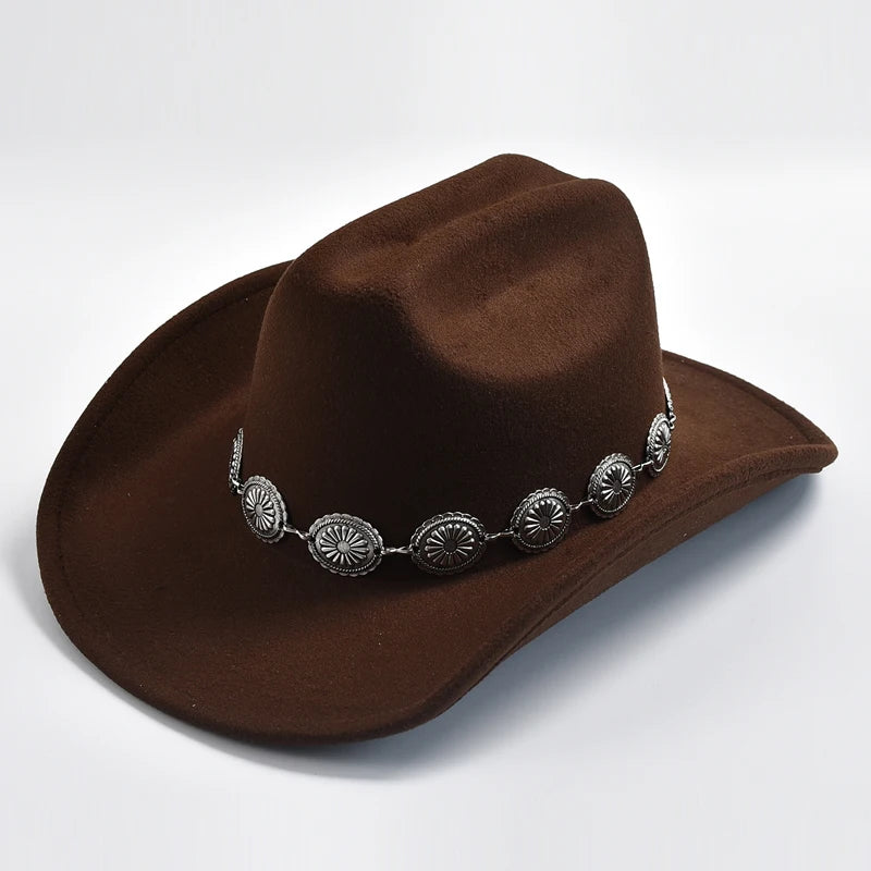 New Western Cowboy Hat for Women's Photo Props Cowgirl Jazz Hats Party Dress Cap Sombrero Hombre