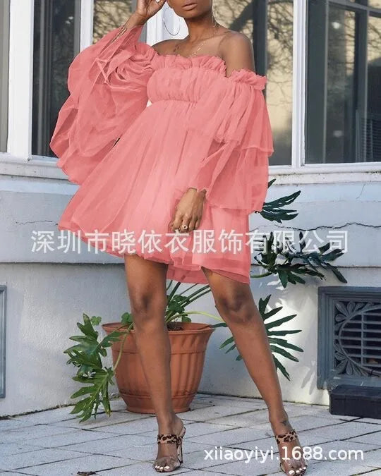 Dresses for Women Fashion Sexy Bra Style Solid Color High Waist Strap Solid Color Dress Mini Party Dress Vestidos