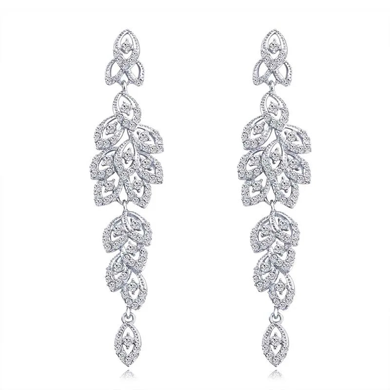 Classic Crystal Wedding Drop Earring for Women Elegant Hanging Long Dangle Earrings Nightclub Party Dress Accessories