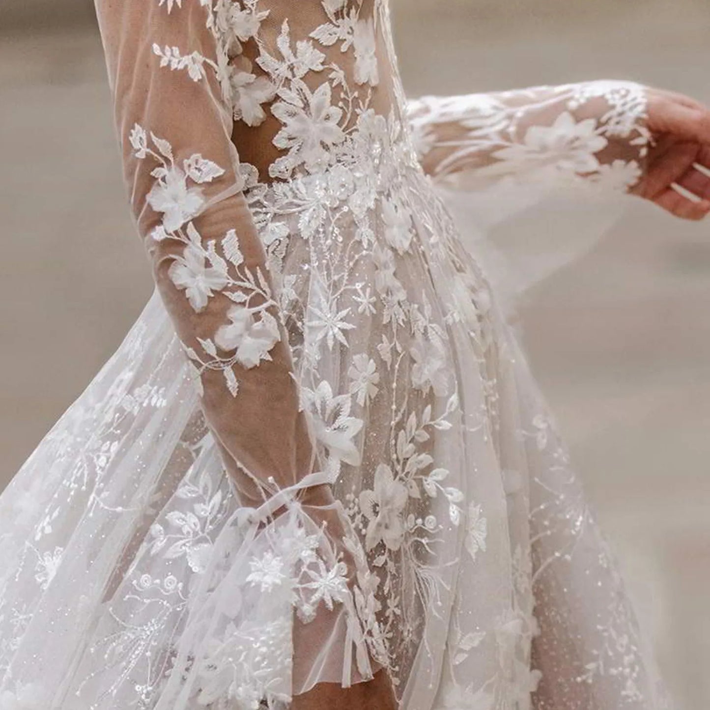 2025 Elegant High Waist Wedding Dress Women Clothing Pure White Long Sleeves Women's Solid Color Print Ball Gown Dresses 2025