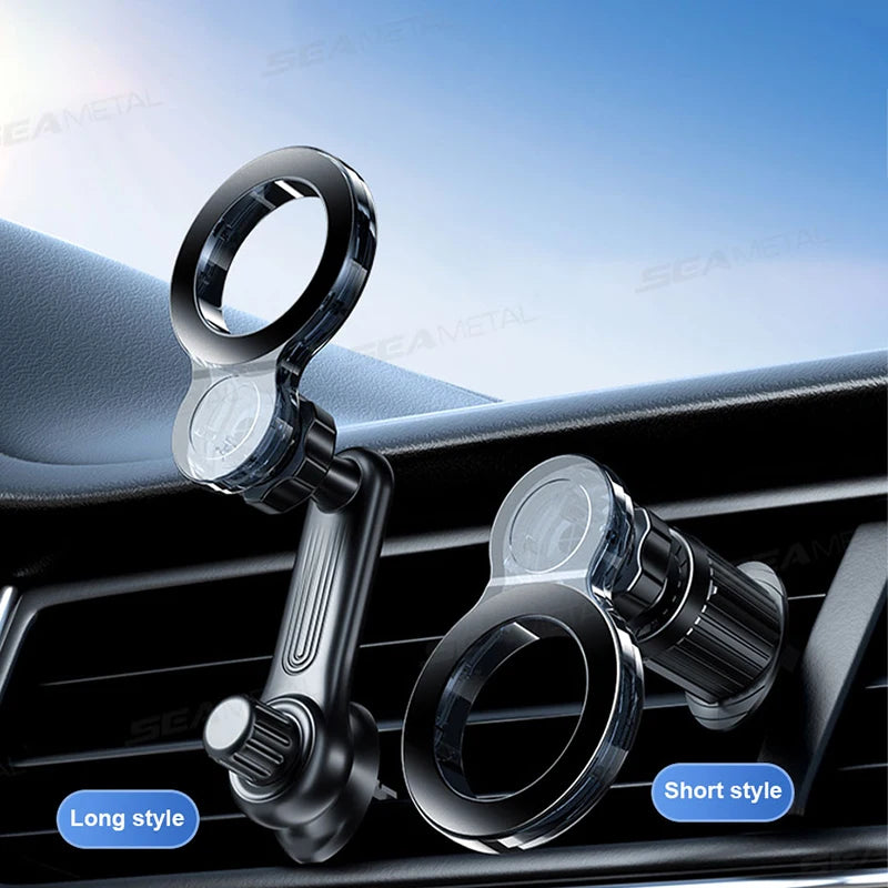 SEAMETAL Magnetic Car Phone Holder 360 Degree Rotation Adjustable Single Handed Operation Air Outlet Vent Mobile Phone Support