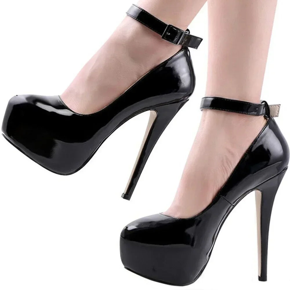 Cross-dresser Unisex Men's Pumps Fashion Peep Toe Platform 14cm Sexy Drag Queen High Heels Shoes Nightclub Stilettos Size 44