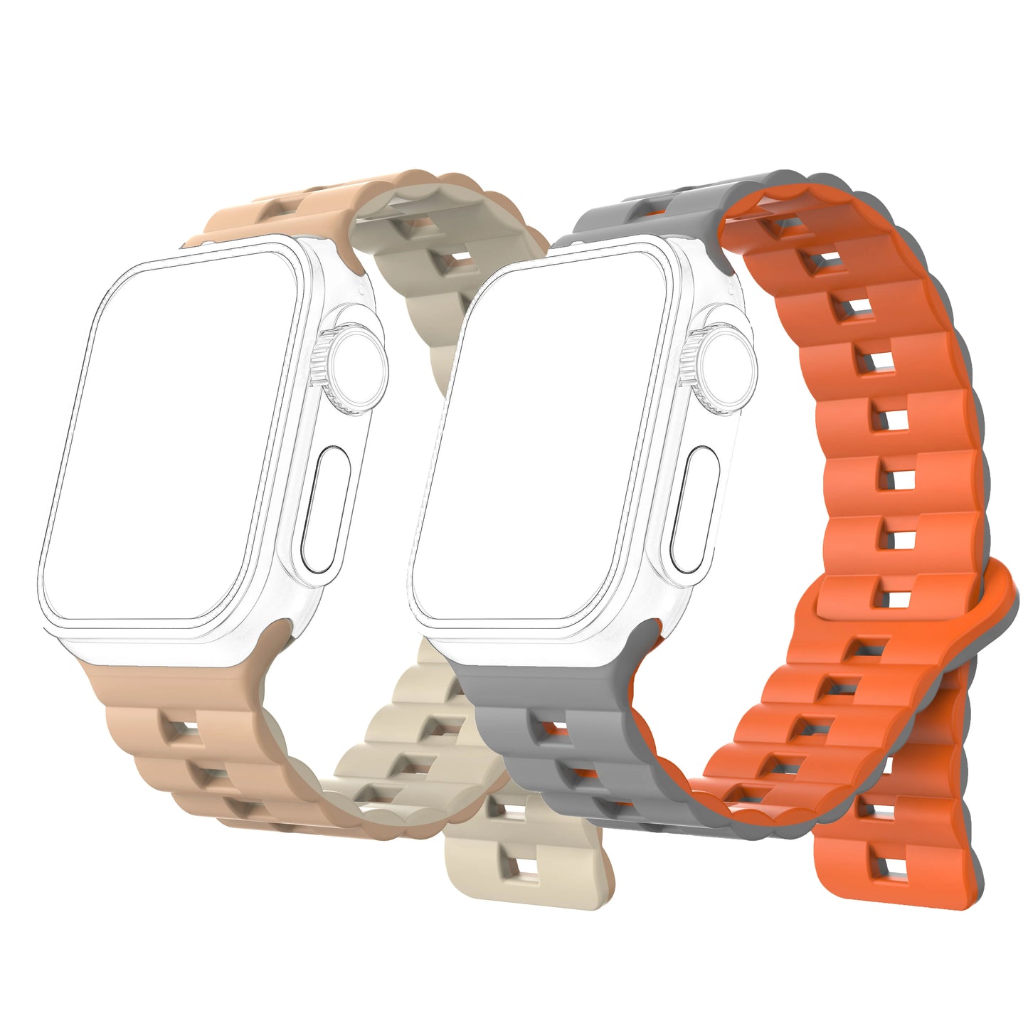 2 Pack Sport Bands Compatible with Apple Watch Band 38mm 40mm 41mm 42mm 44mm 45mm 49mm, Soft Silicone Waterproof Strap Compatibl