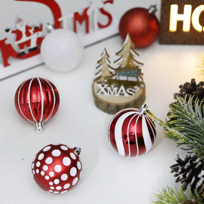 Christmas Decorations Painted Christmas Ball Suit Christmas Tree Wedding Party Home Decoration 6cm/30pcs