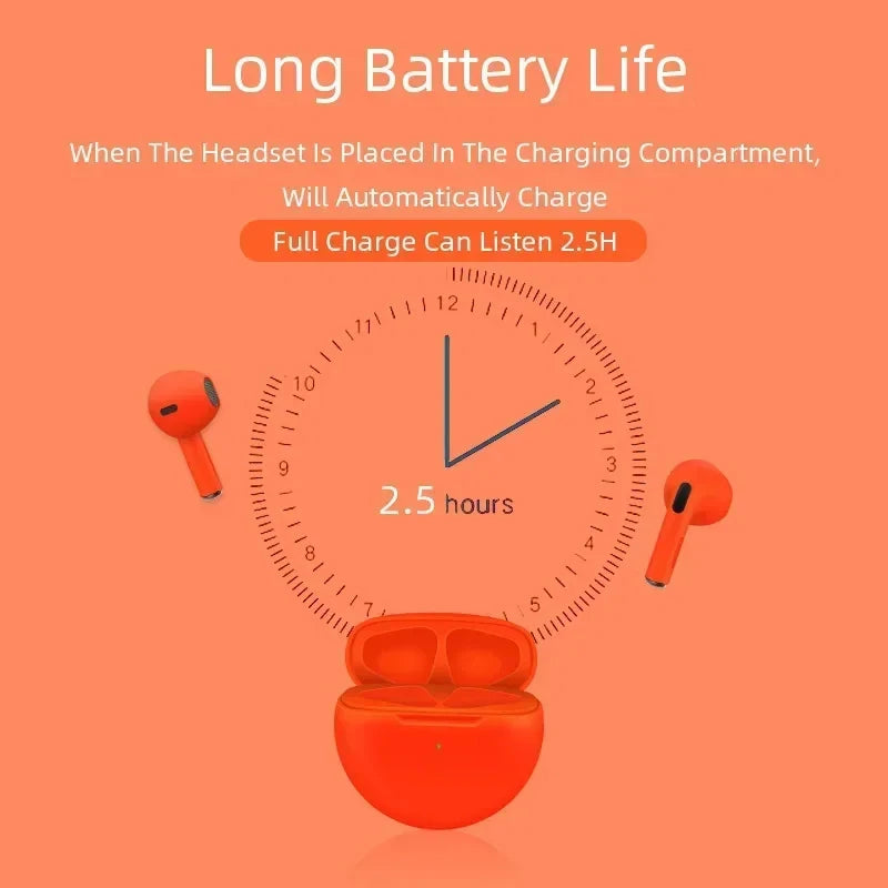 Xiaomi Air Pro 6 Earphone TWS 9D HIFI Headset Bluetooth Music Earbuds For IPhone Android Wireless Pods Headphones