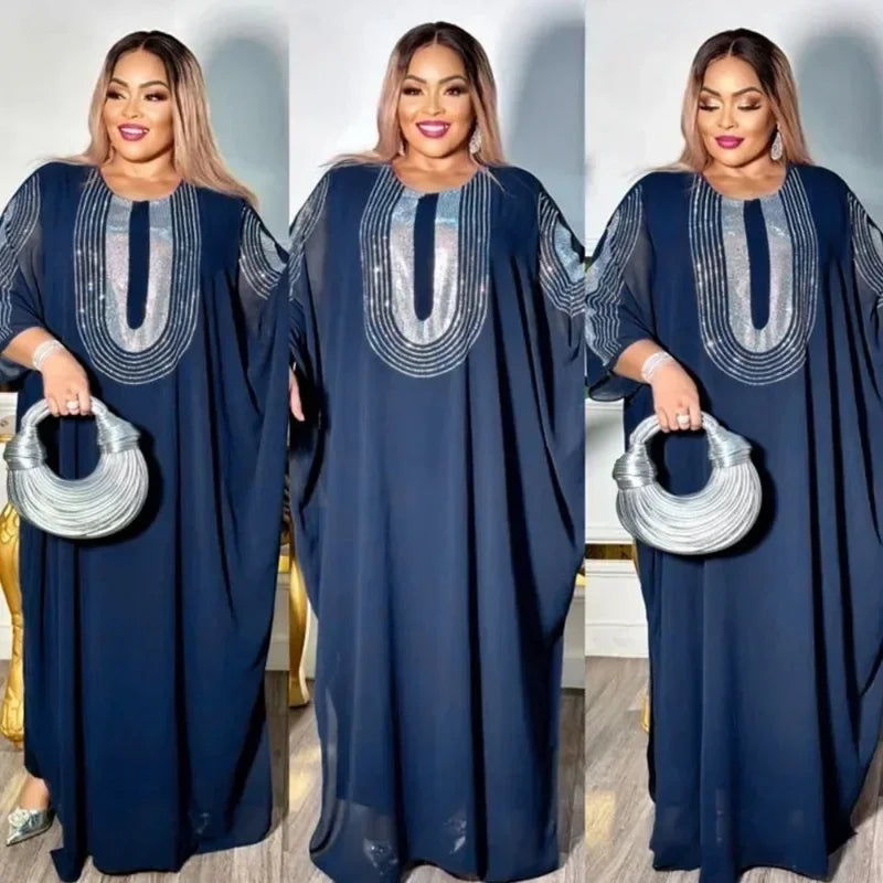 Abayas For Women Dubai Luxury 2025 Chiffon Boubou Muslim Fashion Caftan Marocain Wedding Evening Party Dresses African Clothes