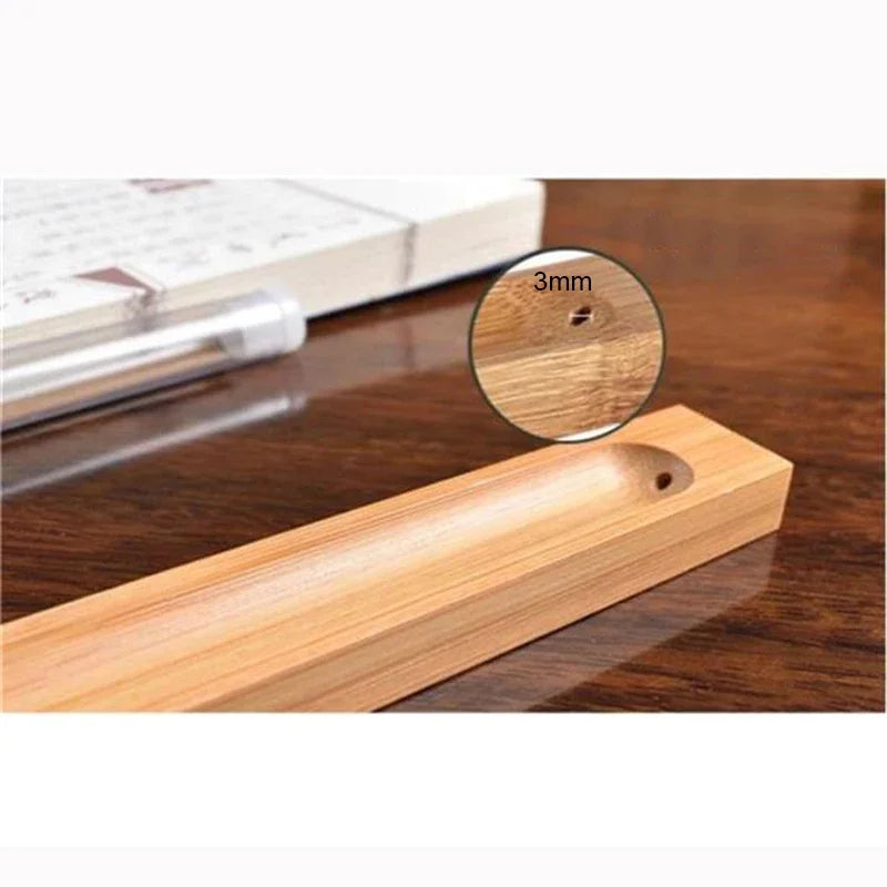 Wood Incense Stick Holder 3mm Hole Bamboo Wooden Line Incense Burner Holder Sandalwood Coil Base Home Decoration