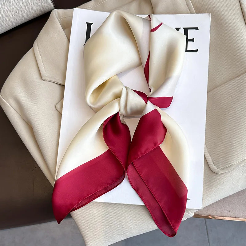 2025 New Fashion 70X70cmPrinted Women's Scarf Pashmina Silk Scarf Square Shawl Decorative Headband Neck Luxury Design Bandana