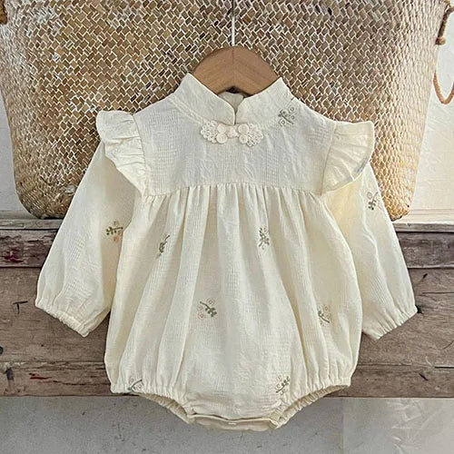 New Spring Sister Clothes 0-3Yrs Kids Princess Dresses Toddler Baby Bodysuits Long Sleeved Cotton Baby Girls Party Dress