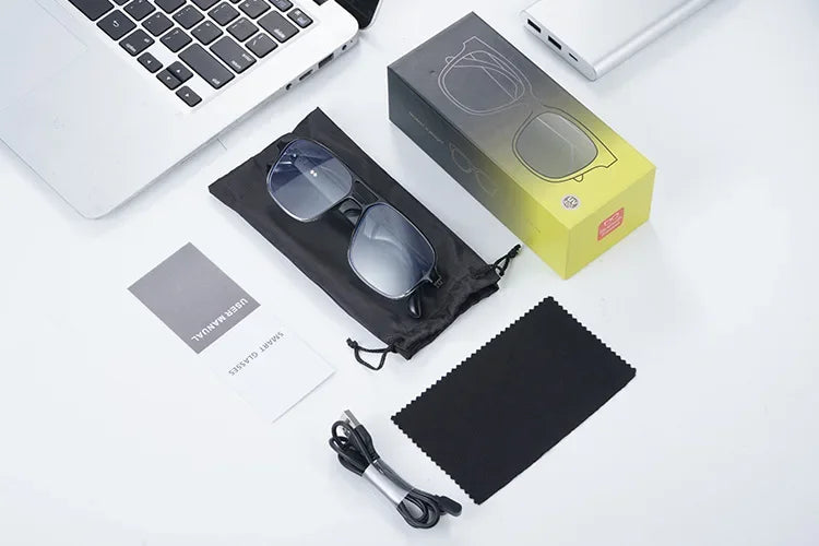 Smart  Bluetooth Audio Glasses Double Beam Color-changing Lenses Anti-blue Light Sunglasses For Call /Linsten To Music/Outdoor