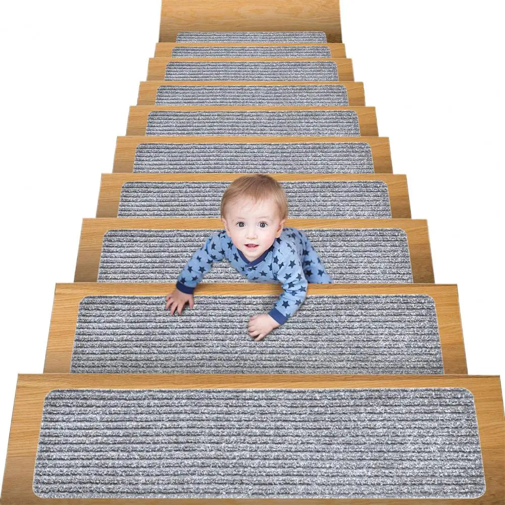 Soft Plush Stair Rugs Non-slip Carpet Stair Treads for Wooden Steps Safety Rug with Soft Plush Comfort Indoor Runner for Kids