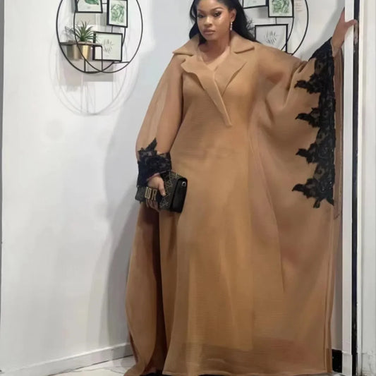 Elegant African Party Evening Dresses for Women African 3/4 Sleeve Plus Size Long Maxi Dress Gowns Dashiki Africa Clothing