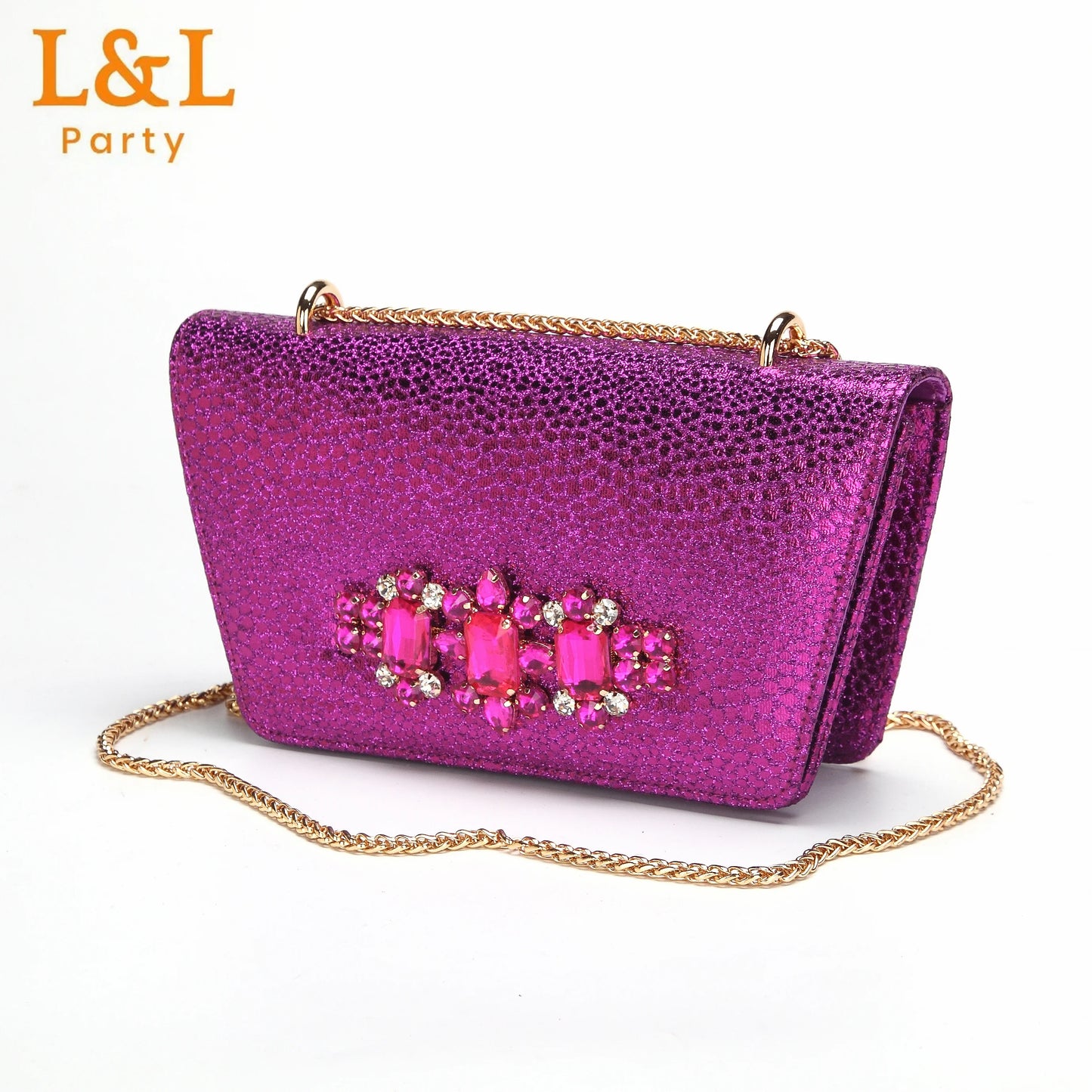 Newest INS Style Magenta Color Elegant High Heels Nigeria Popular Design African Ladies Shoes And Bag Set for Wedding Party