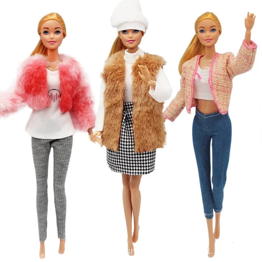 1 Set 1/6 Doll Pants Clothes Party Dress Doll Accessories Fashion Casual Suit Clothes for 30cm Barbies Doll