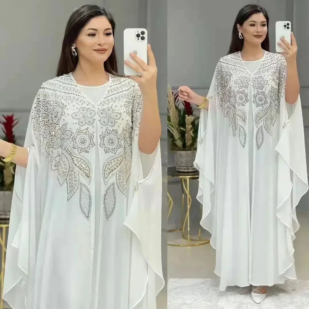 Abayas For Women Dubai Luxury 2025 Chiffon Boubou Muslim Fashion Dress Caftan Marocain Wedding Party Occasions Djellaba Femme