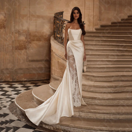 Customized Latest Wedding Dresses Lace Mermaid Bridal Gowns Long Sleeves Bride Dresses with Bolero Wedding Gowns Open Back