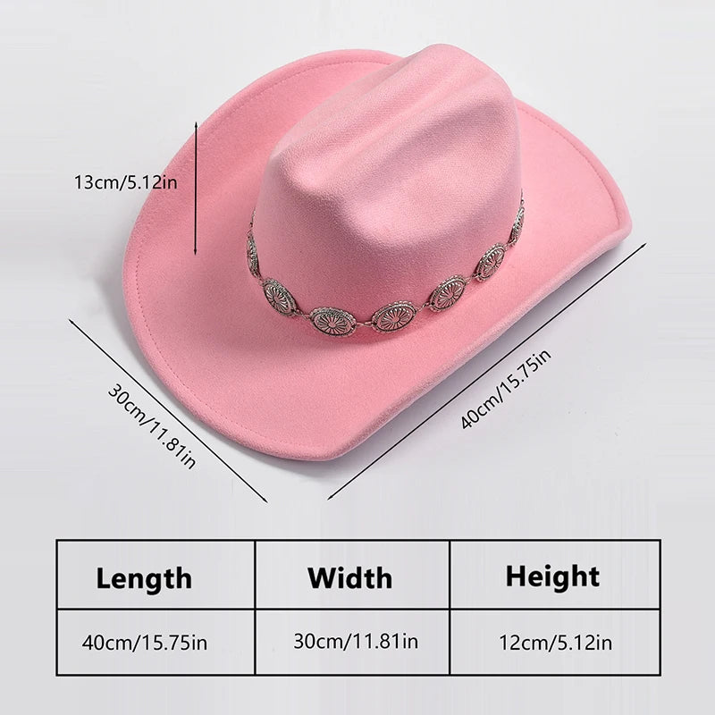 New Western Cowboy Hat for Women's Photo Props Cowgirl Jazz Hats Party Dress Cap Sombrero Hombre
