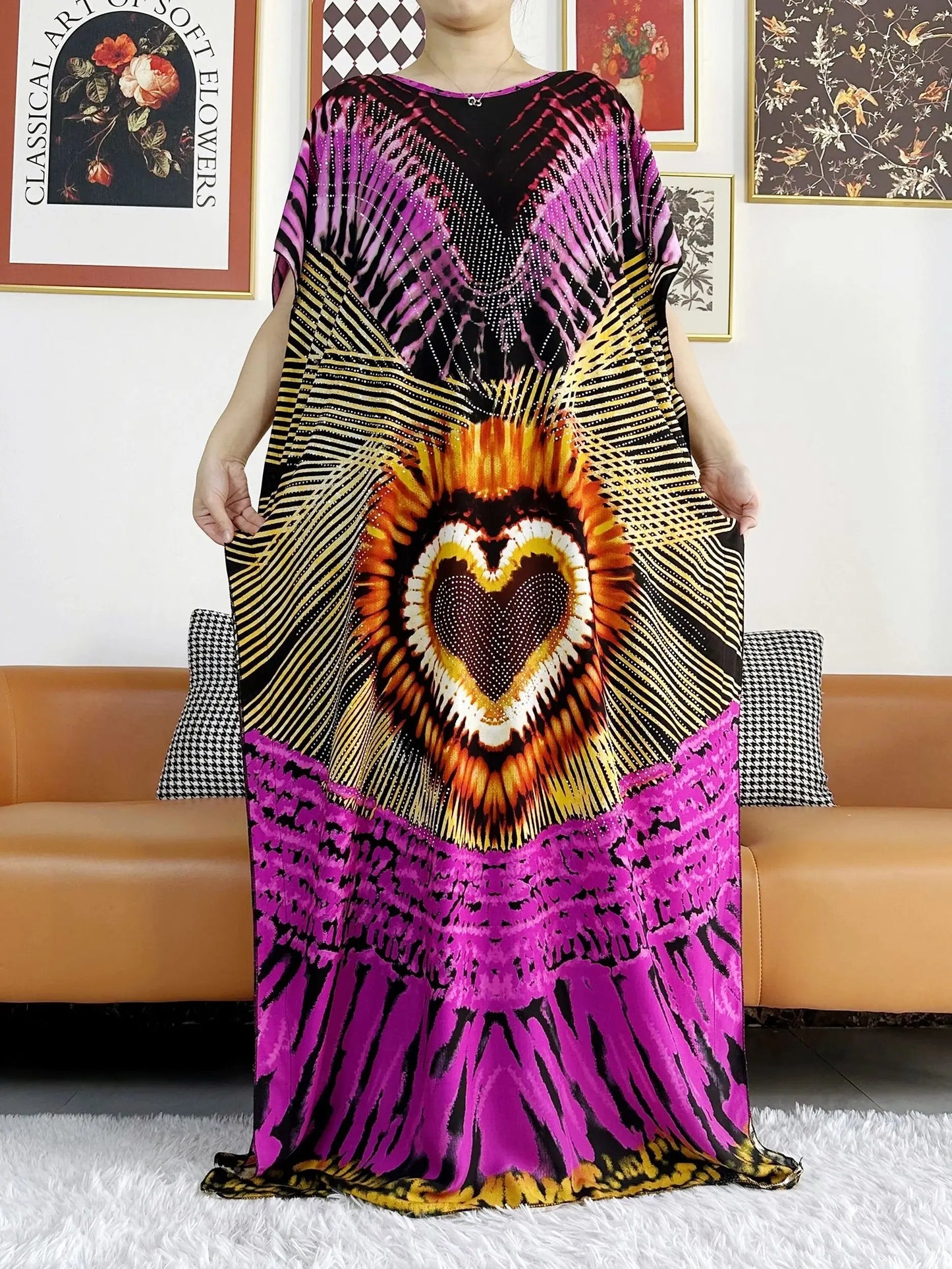 Summer Party Dress Short Sleeve With Big Scarf Printing Floral Loose Boubou Maxi Islam Women African Abaya Clothing