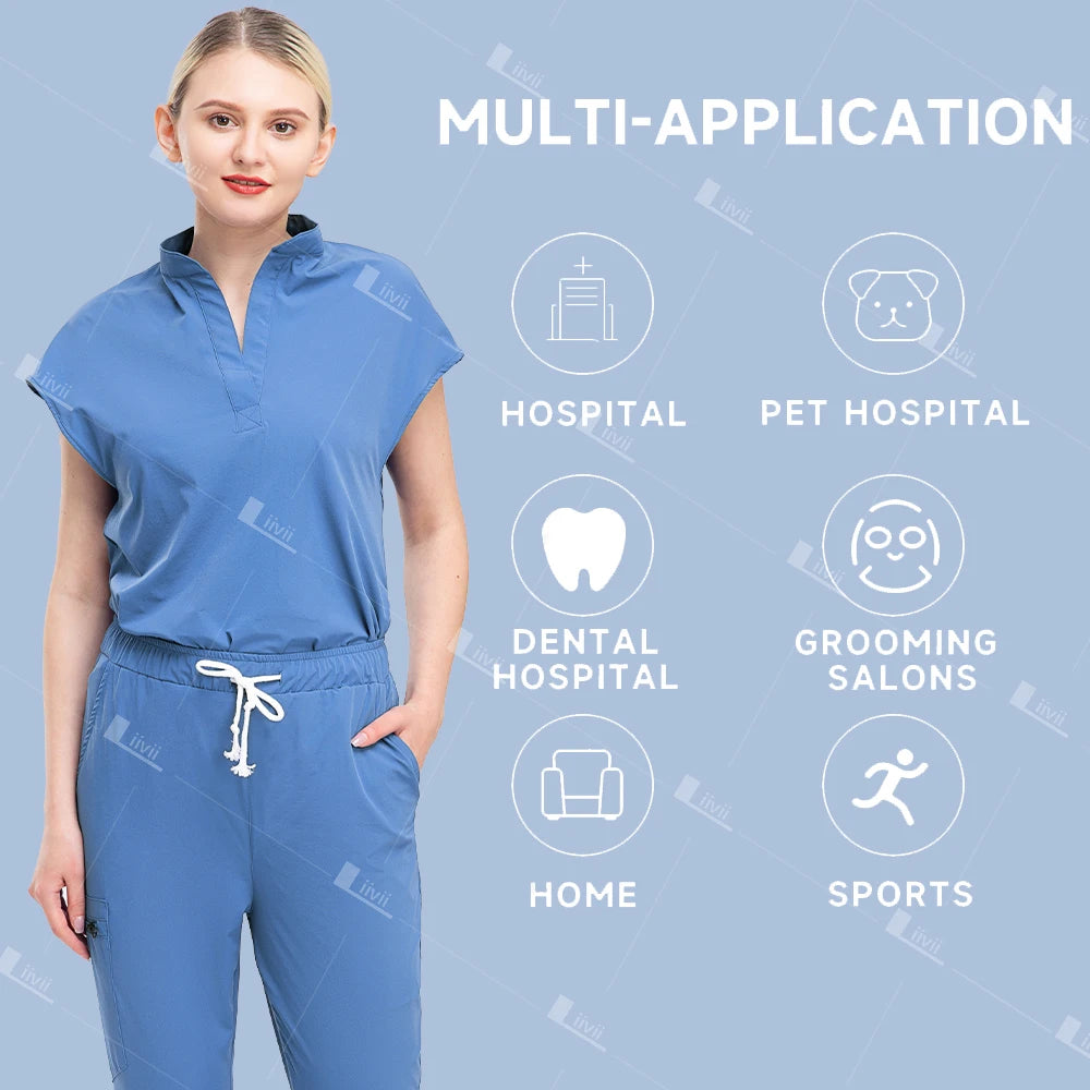 New Hospital Medical Scrub Suits Nurse Uniform Women Medical Clothing for Doctor Scrub Set Beauty Work Clothes Surgery Top Pants