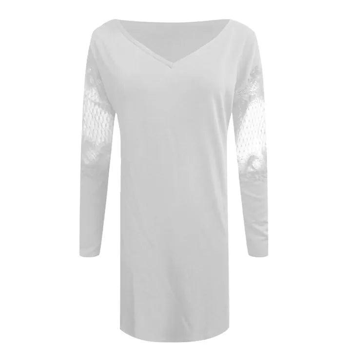 Princess Dresses For Girls Solid Color Long Sleeve V Neck Loose Transparent Mesh Black Dresses For Women Bodycon Dresses 2025