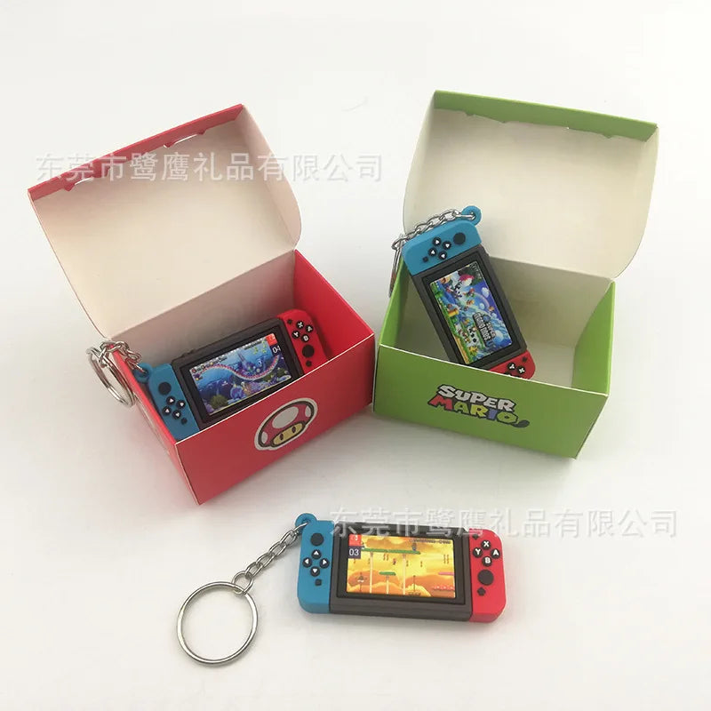 Super Mario Bros Switch Game Console Keychain Children's Schoolbag Car Key Pendant Ring Holder Trinkets Accessory Jewelry Gifts