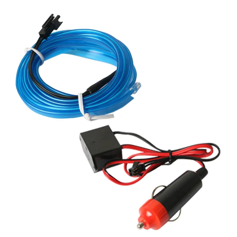 LED Car Interior Lighting Strip Auto LED Strip Garland EL Wire Rope Car Decoration Lamp Flexible Tube Neon Car Accessories