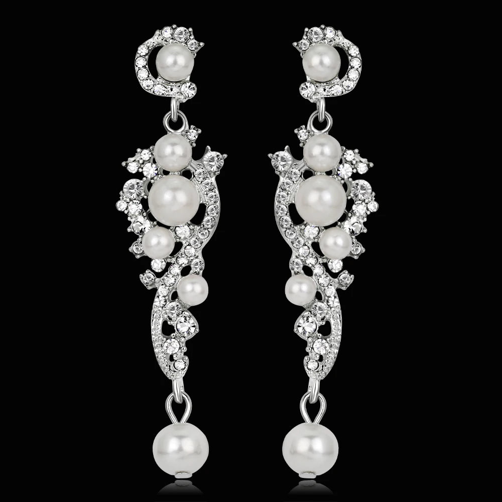 Classic Crystal Wedding Drop Earring for Women Elegant Hanging Long Dangle Earrings Nightclub Party Dress Accessories