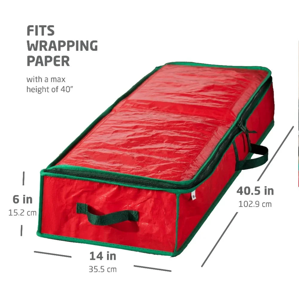 Christmas Wrapping Paper Storage Bag Large Capacity Waterproof Gift Wrap Paper Organizer Multi-purpose Home Underbed Storage Box