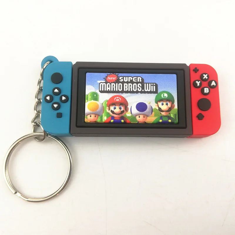 Super Mario Bros Switch Game Console Keychain Children's Schoolbag Car Key Pendant Ring Holder Trinkets Accessory Jewelry Gifts