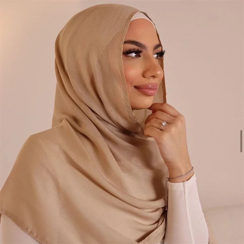 Fashion Modal Hijab Rayon Cotton Shawls Muslim Hijabs For Women Plain Scarf Big Size Headscarf Islamic Turban Headband 190*85cm