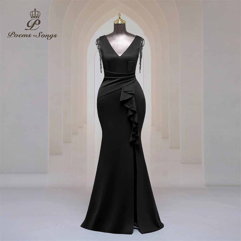 Elegant wedding party Evening dress Sexy shoulder beading party dress bridesmaid dresses Maxi dress formal occasion dresses