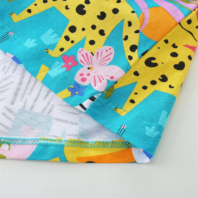 2-7T New Arrival Baby Princess Dresses Summer Girls Party Dress Animals Fashion Kids  School Children Clothing Toddler Dresses