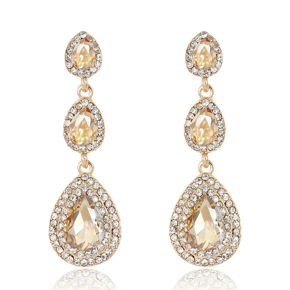 Classic Crystal Wedding Drop Earring for Women Elegant Hanging Long Dangle Earrings Nightclub Party Dress Accessories