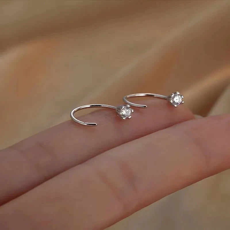 2025 Irregular Shiny Zircon Ear Clip Earring for Women Fashion Simple Geometry No Piercing Ear Cuff Party Jewelry Christmas Gift