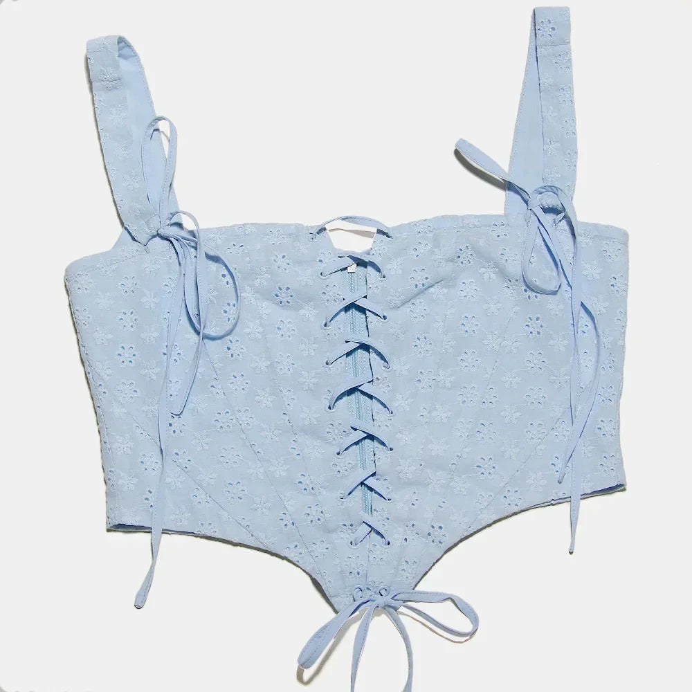 Suninheart Summer Blue Puff Sleeve Corset Dress Mini Elegant A Line Lace Up Holiday Party Dress Square Neck Women Dress