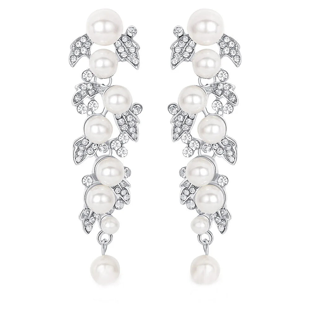 Classic Crystal Wedding Drop Earring for Women Elegant Hanging Long Dangle Earrings Nightclub Party Dress Accessories