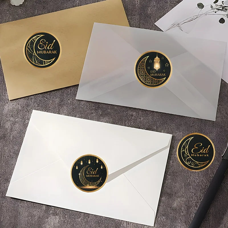 EID Mubarak Roll Stickers Ramadan Kareem Gifts Packaging Seal Stickers Islam Muslim Festival Party Decor EID Gift Labels